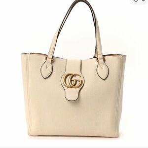GUCCI New Sakai Calfskin Lux Small Dahlia Tote in Mystic White